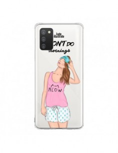 Coque Samsung A02S I Don't Do Mornings Matin Transparente...