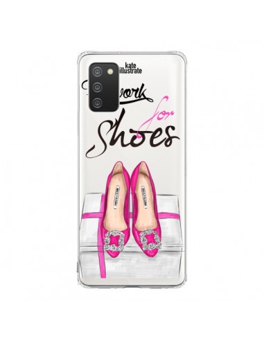 Coque Samsung A02S I Work For Shoes Chaussures Transparente - kateillustrate