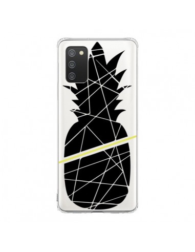 Coque Samsung A02S Ananas Noir Transparente - Koura-Rosy Kane