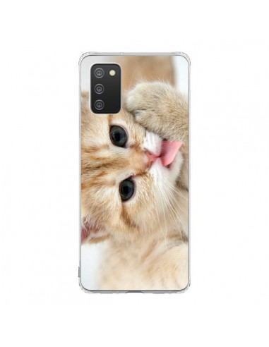 Coque Samsung A02S Chat Cat Tongue - Laetitia