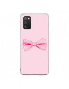 Coque Samsung A02S Noeud Papillon Rose Girly Bow Tie -...