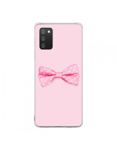 Coque Samsung A02S Noeud Papillon Rose Girly Bow Tie - Laetitia