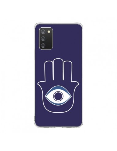 Coque Samsung A02S Main de Fatma Oeil Bleu - Laetitia