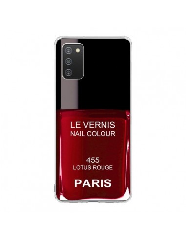 Coque Samsung A02S Vernis Paris Lotus Rouge - Laetitia