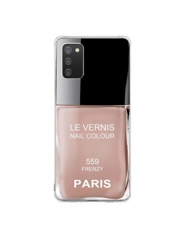 Coque Samsung A02S Vernis Paris Frenzy Beige - Laetitia