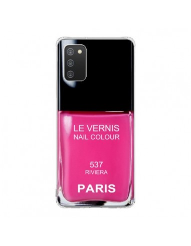 Coque Samsung A02S Vernis Paris Riviera Rose - Laetitia