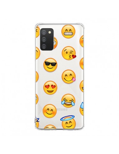 Coque Samsung A02S Smiley Emoticone Emoji Transparente - Laetitia