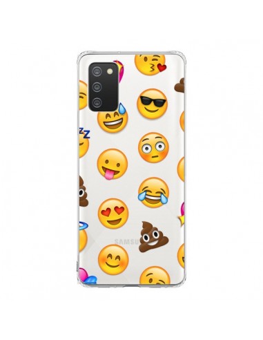 Coque Samsung A02S Emoticone Emoji Transparente - Laetitia