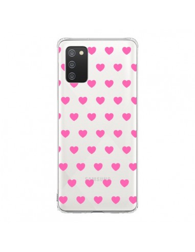 Coque Samsung A02S Coeur Heart Love Amour Rose Transparente - Laetitia