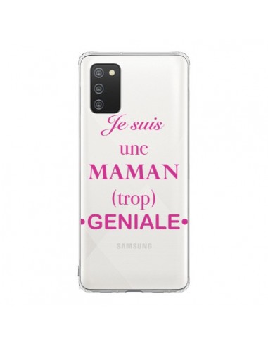 Coque Samsung A02S Je suis une maman trop géniale Transparente - Laetitia