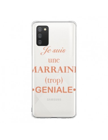 Coque Samsung A02S Je suis une marraine trop géniale Transparente - Laetitia