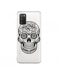 Coque Samsung A02S Tête de Mort Mexicaine Noir...