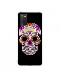 Coque Samsung A02S Tête de Mort Mexicaine Multicolore -...
