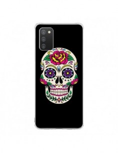 Coque Samsung A02S Tête de Mort Mexicaine Multicolore...