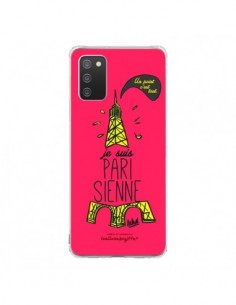 Coque Samsung A02S Je suis Parisienne La Tour Eiffel Rose...