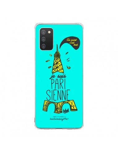 Coque Samsung A02S Je suis Parisienne La Tour Eiffel Bleu - Leellouebrigitte
