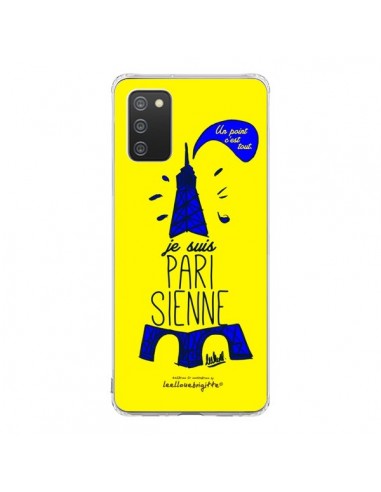 Coque Samsung A02S Je suis Parisienne La Tour Eiffel Jaune - Leellouebrigitte