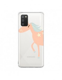 Coque Samsung A02S Licorne Unicorn Rose Transparente -...