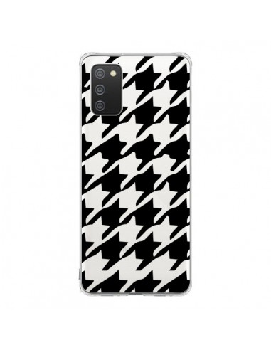 Coque Samsung A02S Vichy Gros Carre noir Transparente - Petit Griffin