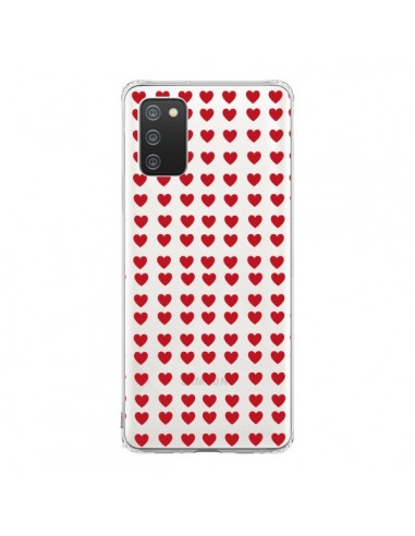 Coque Samsung A02S Coeurs Heart Love Amour Red Transparente - Petit Griffin