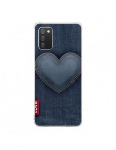 Coque Samsung A02S Love Coeur en Jean - Lassana