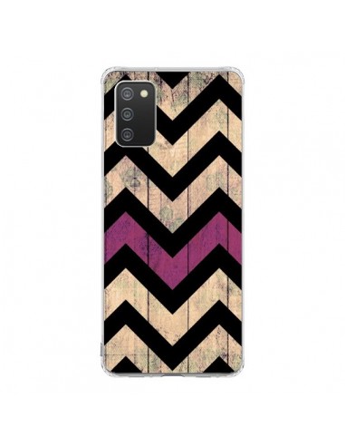 Coque Samsung A02S Chevron Vintage Bois Wood - Mary Nesrala