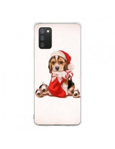 Coque Samsung A02S Chien Dog Pere Noel Christmas - Maryline Cazenave