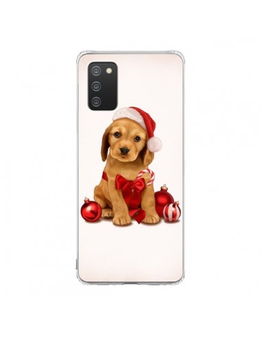 Coque Samsung A02S Chien Dog Pere Noel Christmas Boules Sapin - Maryline Cazenave