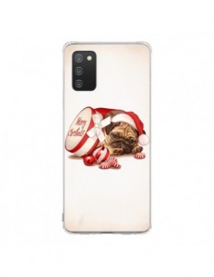 Coque Samsung A02S Chien Dog Pere Noel Christmas Boite -...