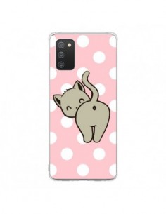 Coque Samsung A02S Chat Chaton Pois - Maryline Cazenave