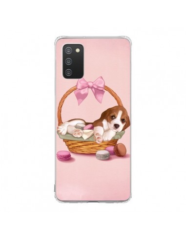 Coque Samsung A02S Chien Dog Panier Noeud Papillon Macarons - Maryline Cazenave