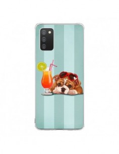 Coque Samsung A02S Chien Dog Cocktail Lunettes Coeur -...