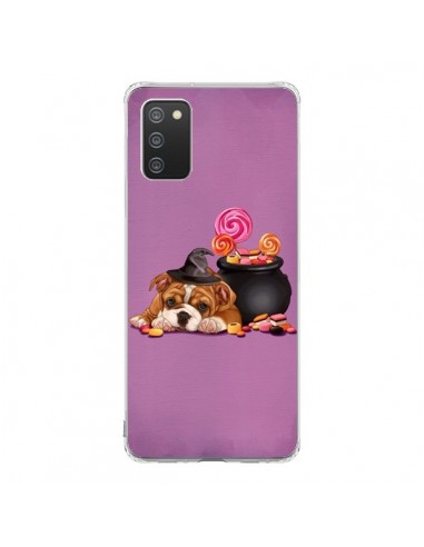 Coque Samsung A02S Chien Dog Halloween Sorciere Chaudron Bonbon - Maryline Cazenave