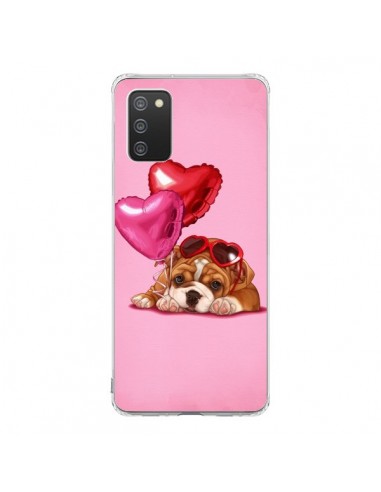 Coque Samsung A02S Chien Dog Lunettes Coeur Ballon - Maryline Cazenave