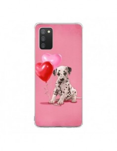 Coque Samsung A02S Chien Dog Dalmatien Ballon Coeur -...