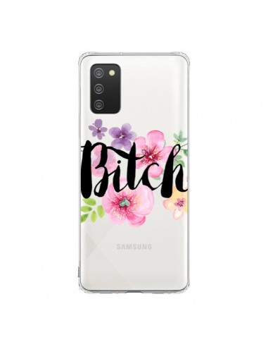 Coque Samsung A02S Bitch Flower Fleur Transparente - Maryline Cazenave