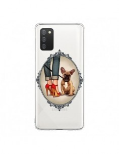 Coque Samsung A02S Lady Jambes Chien Bulldog Dog...