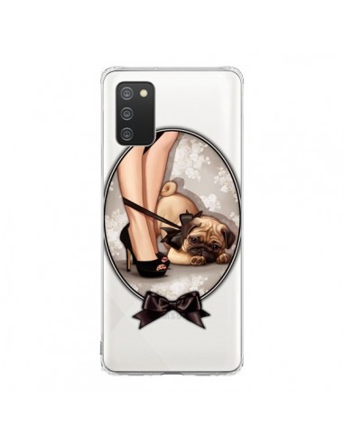 Coque Samsung A02S Lady Jambes Chien Bulldog Dog Noeud Papillon Transparente - Maryline Cazenave