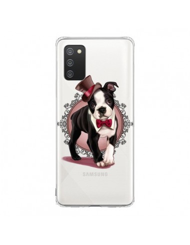 Coque Samsung A02S Chien Bulldog Dog Gentleman Noeud Papillon Chapeau Transparente - Maryline Cazenave