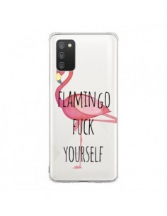 Coque Samsung A02S Flamingo Fuck Transparente - Maryline...