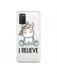Coque Samsung A02S Licorne I Believe Transparente -...