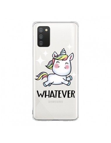 Coque Samsung A02S Licorne Whatever Transparente - Maryline Cazenave