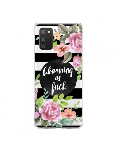 Coque Samsung A02S Charming as Fuck Fleurs Transparente - Maryline Cazenave
