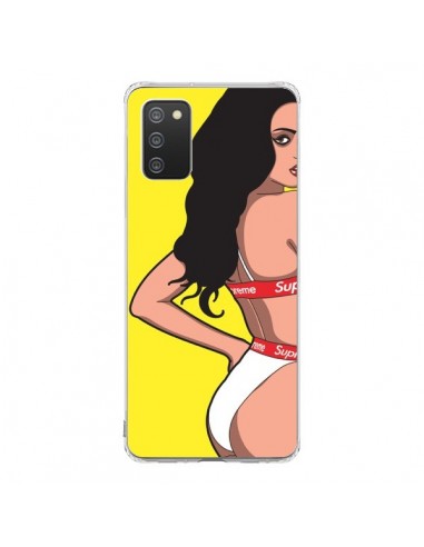 Coque Samsung A02S Pop Art Femme Jaune - Mikadololo