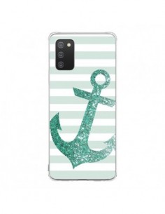 Coque Samsung A02S Ancre Vert Navire - Monica Martinez