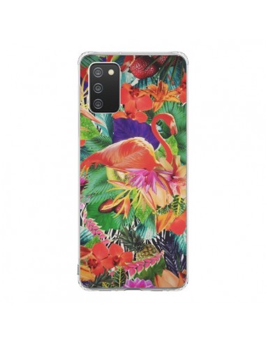 Coque Samsung A02S Tropical Flamant Rose - Monica Martinez