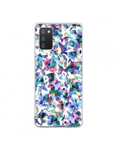 Coque Samsung A02S Aquatic Flowers Blue - Ninola Design