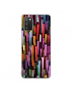 Coque Samsung A02S Colorful Brushstrokes Black - Ninola...