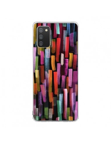 Coque Samsung A02S Colorful Brushstrokes Black - Ninola Design