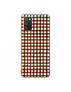 Coque Samsung A02S Crossed Eyes Lines Red - Ninola Design